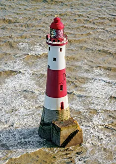 Trail Gallery: Beachy Head Lighthouse, elevated view, Eastbourne, East Sussex, England, United Kingdom