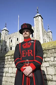 A beafeeter in traditional dress outside the Tower of London