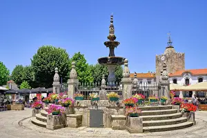 Historic Center Prints: The beautiful 16th century fountain in the historic center of Caminha