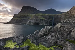 The beautiful coastline of Gasadalur on the island of Vagar, Faroe Islands, Europe