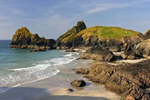 Lizard Prints: Beautiful deserted beach at Kynance Cove, Lizard, Cornwall, England