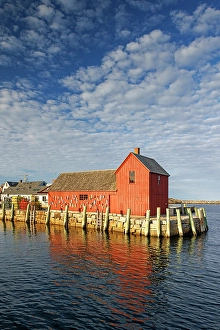 Wharf Prints: Beautiful fishing hut, Rockport harbour, Cape Ann, Gloucester, Massachusetts, USA