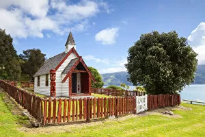 Images Dated 31st March 2014: The beautiful little Onuku Church, Akaroa, Banks Peninsular, Canterbury, South Island
