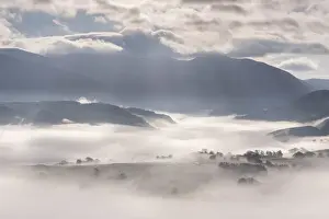 Misty Morning Prints: Beautiful misty morning in the Lake District National Park, Cumbria, UK