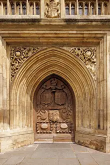 Bath Prints: Beautiful, ornate door, Bath Cathedral, Bath, Somerset, England