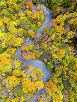 Vermont Prints: Beautiful road through Smugglers Notch, Vermont, New England, USA