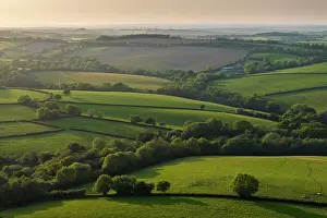 Beautiful rolling countryside in Dartmoor National Park, Devon, England. Spring (May) 2023