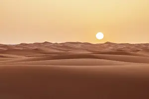 Dune Prints: A beautiful sunrise over the Sahara Desert, Erg Chebbi, Merzouga, Morocco