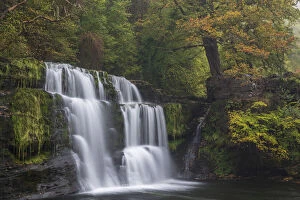Beautiful waterfall on the Four Waterfalls Walk in the Brecon Beacons National Park