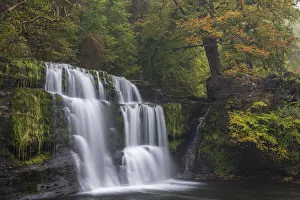 Images Dated 8th December 2021: Beautiful waterfall on the Four Waterfalls Walk in the Brecon Beacons National Park