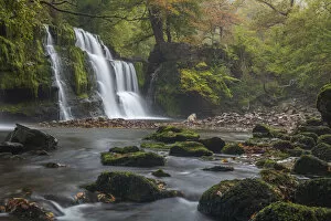 Images Dated 8th December 2021: Beautiful waterfall on the Four Waterfalls Walk in the Brecon Beacons National Park