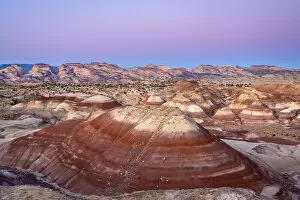 Images Dated 8th April 2020: Beehives formations against purple sky at dawn, Utah, Western United States, USA