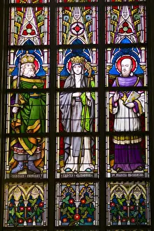Belgium, Antwerp, Groenplaats, Onze-Lieve-Vrouwekathedraal cathedral, stained glass