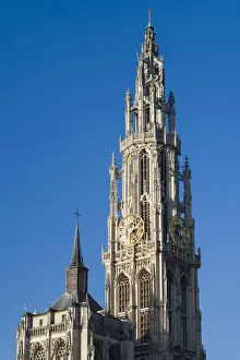 Belgium, Antwerp, Groenplaats, Onze-Lieve-Vrouwekathedraal cathedral tower