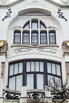 Belgium, Antwerp, Zurenborg, art-nouveau architecture, detail