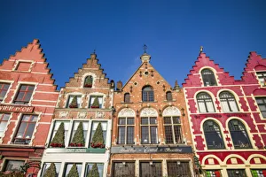 Belgium, Bruges, The Markt, market square buildings
