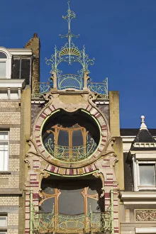 Belgium, Brussels, art-nouveau architecture, Maison St-Cyr, detail