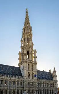 Stadhuis Prints: Belgium, Brussels (Bruxelles). Hotel de Ville (Stadhuis) town hall on the Grand Place