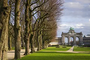 Triumphal Arch Prints: Belgium, Brussels, Cinquantenaire Park and triumphal arch