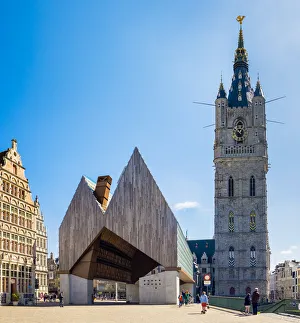 Belgium, Flanders, Ghent (Gent). Stadshal, City Pavilion, designed by architects Robbrecht