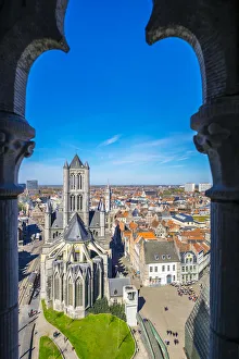Belgium, Flanders, Ghent (Gent). View of Sint-Niklskerk (Saint Nicholas Church)