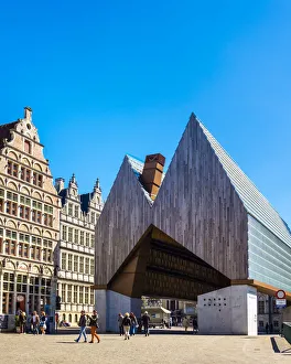 Belgium, Flanders, Ghent (Gent). Stadshal, City Pavilion, designed by architects Robbrecht