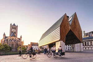 City Square Gallery: Belgium, Flanders, Ghent. Stadshal, City Pavilion, designed by architects Robbrecht &