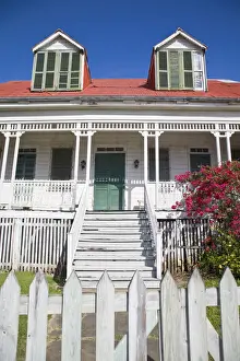 Belize, Belize City, Wooden houses lining Memorial park