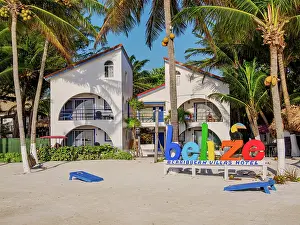 Cayo Ambergris Prints: Belize Sign at the Caribbean Villas Hotel
