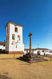 Bell Towers Prints: Bell tower and cross at Iglesia de Nuestra Senora de la Natividad Church