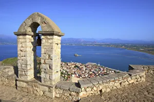 Bell Towers Prints: The Bell Tower at Palamidi Castle, Nafplio, Argolis, The Peloponnese, Greece, Southern
