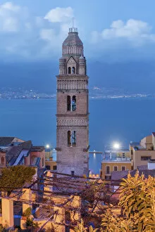 Images Dated 7th September 2018: Bell tower of Saint Erasmus Cathedral (13th century), Gaeta, Lazio, Italy