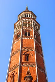 Milan Prints: Bell Tower in Saint Gottardo in Corte, Milan, Lombardy, Italy