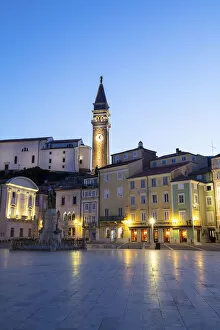 Images Dated 12th May 2021: Bell tower at Tartini square in Piran, Istria, Slovenia