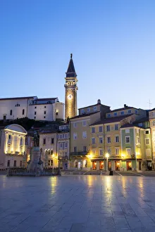 Images Dated 12th May 2021: Bell tower at Tartini square in Piran, Istria, Slovenia