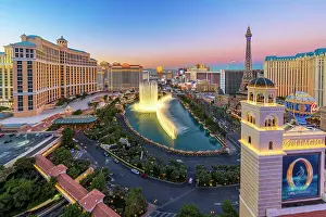 Eiffel Tower Prints: Bellagio Fountain View, Lady Gaga Dancing Fountain Show