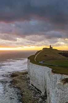 English Channel Prints: Belle Tout lighthouse, Beachy Head, Eastbourne, East Sussex, England, UK
