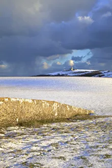 The Belle Tout Lighthouse Surrounded By Snow, Beachy Head, South Downs, East Sussex