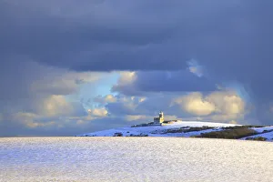 The Belle Tout Lighthouse Surrounded By Snow, Beachy Head, South Downs, East Sussex