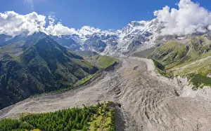 Belvedere Prints: Belvedere glacier that divides at the feet of the east face of Monte Rosa massif