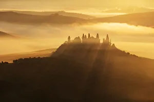 Belvedere and landscape, Val d Orcia, Tuscany, Italy