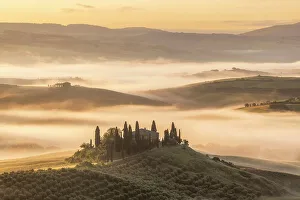 Belvedere Prints: The Belvedere (Tuscan farmhouse) and Val d'Orcia