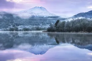 Stirlingshire Prints: Ben Lomond at sunset reflected in Loch Ard