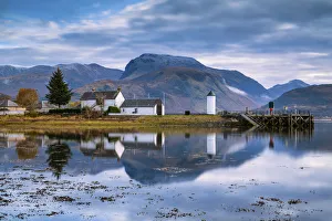 Highland Region Prints: Ben Nevis Reflecting in Loch Linnhe, Corpach, Highlands, Scotland