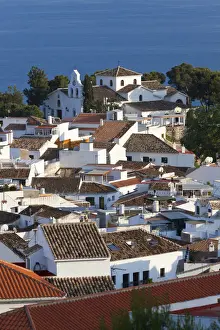 Rooftops Prints: Benalmadena Pueblo a white hill village on the Costa del Sol, Andalucia, Spain