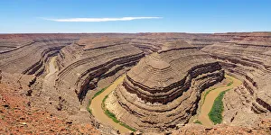State Park Prints: Bends of San Juan River carved in Goosenecks State Park, San Juan County, Utah, USA