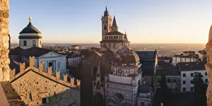 Bergamo, Lombardy, Italy. High angle view over the Saint Mary Major (Santa Maria Maggiore)