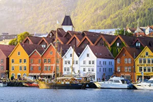 Images Dated 20th January 2020: Bergen, Hordaland, Norway. Wooden houses of Bryggen, UNESCO site