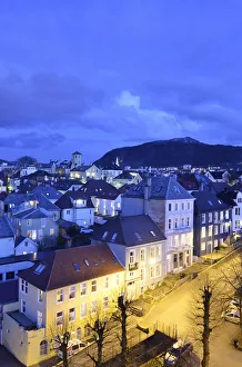 Norge Prints: Bergens Old Town at twilight. Bergen, Norway