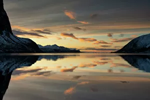 Images Dated 1st March 2023: Bergsbotn Reflections at Sunset, Senja, Norway